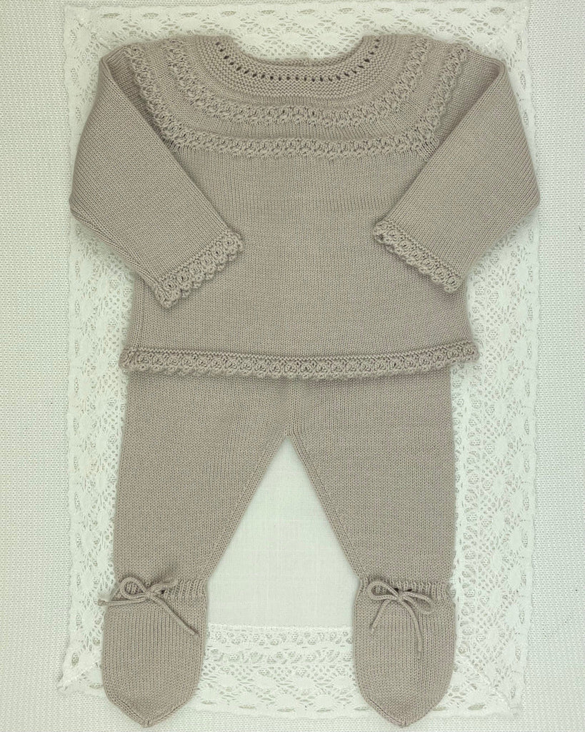 YoYo Children's Boutique Newborn 0M Sand Knit Newborn Outfit
