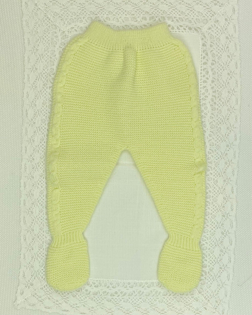 YoYo Children's Boutique Newborn 0M / Yellow Lime Yellow Knit & Pom Pom Newborn Outfit