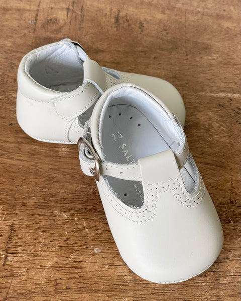 YoYo Children's Boutique Shoes Off-White Pre-Walker T-Bar Shoes