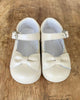 YoYo Children's Boutique Shoes Pearl White Mary Jane with Bow Shoe