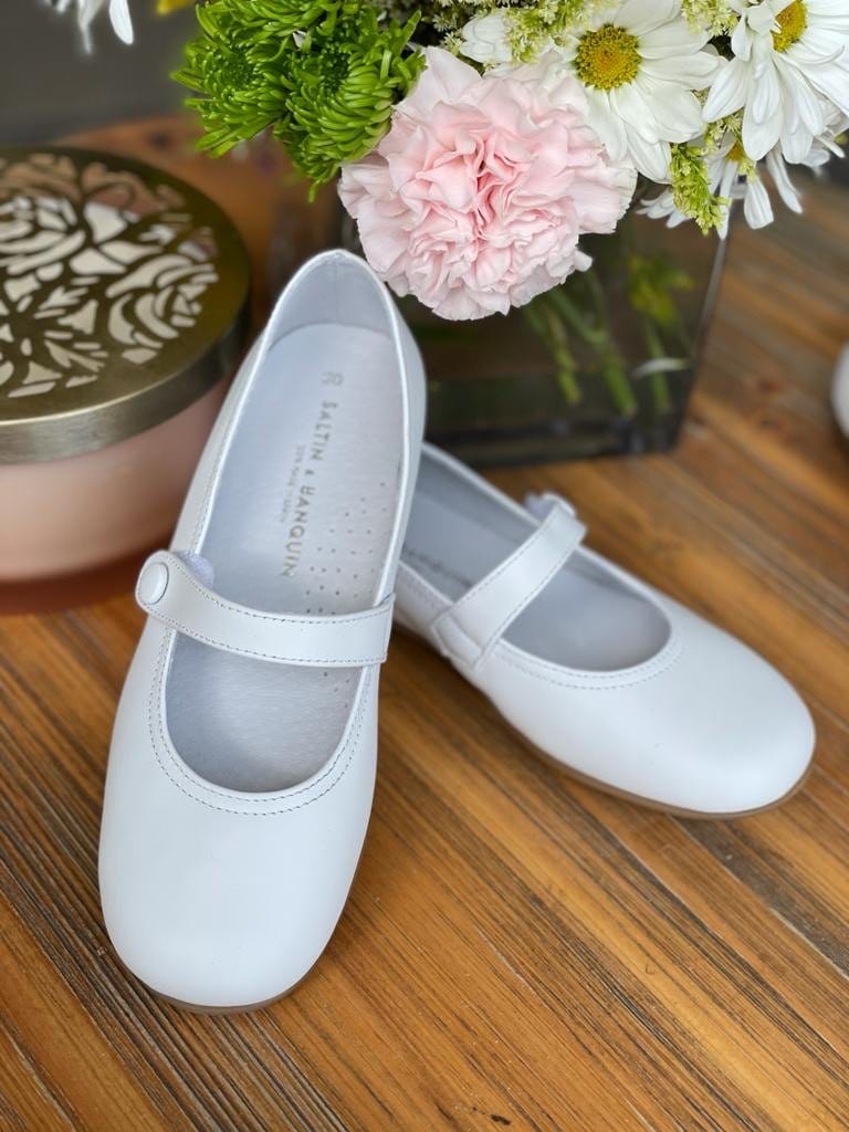 YoYo Children's Boutique Shoes White Mary Jane Flat Shoes