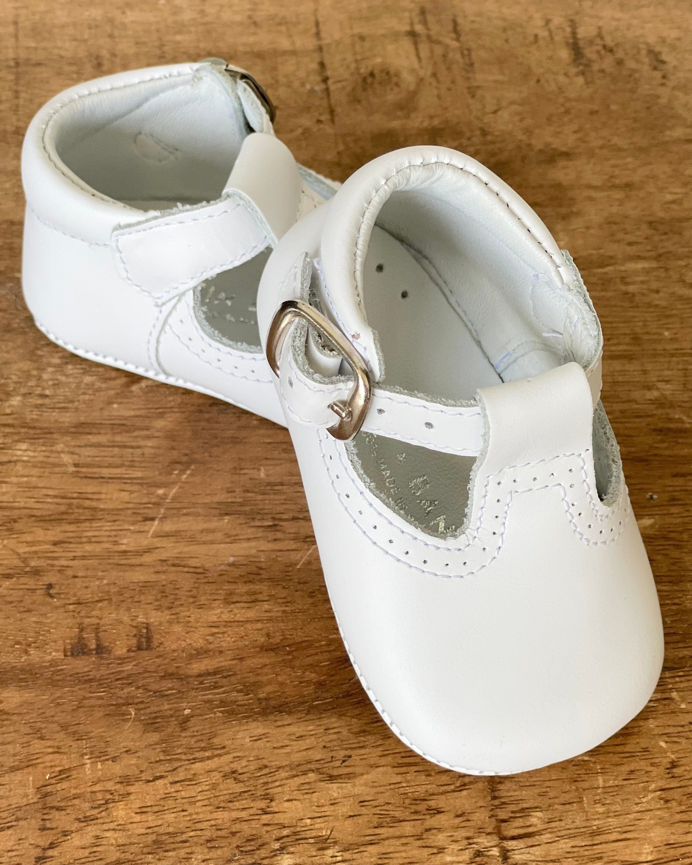 YoYo Children's Boutique Shoes White Pre-Walker T-Bar Shoes