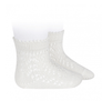 YoYo Children's Boutique Socks Off-White Cotton Openwork Short Socks