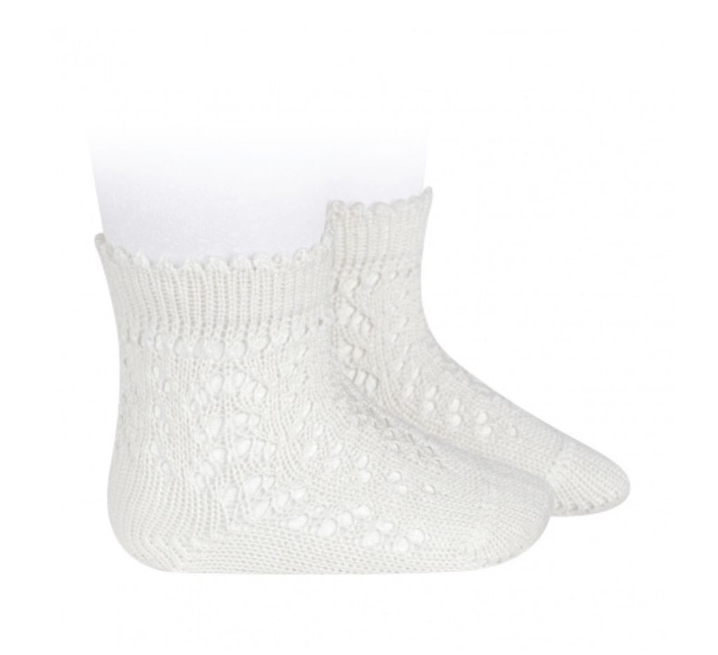 YoYo Children's Boutique Socks White Cotton Openwork Short Socks